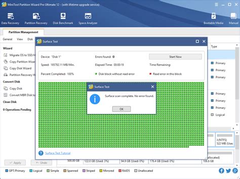 surface test disk errors